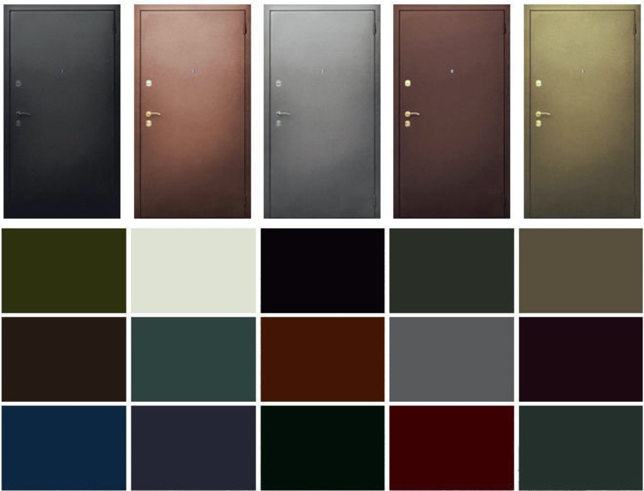 образцы популярных цветов эмали НЦ для покрытия стальных дверей