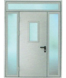Дверь одностворчатая остекленная с боковыми и верхней вставками